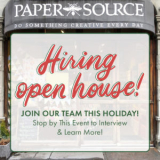 We huren!  Woon een All-Store Holiday Hiring-evenement bij.